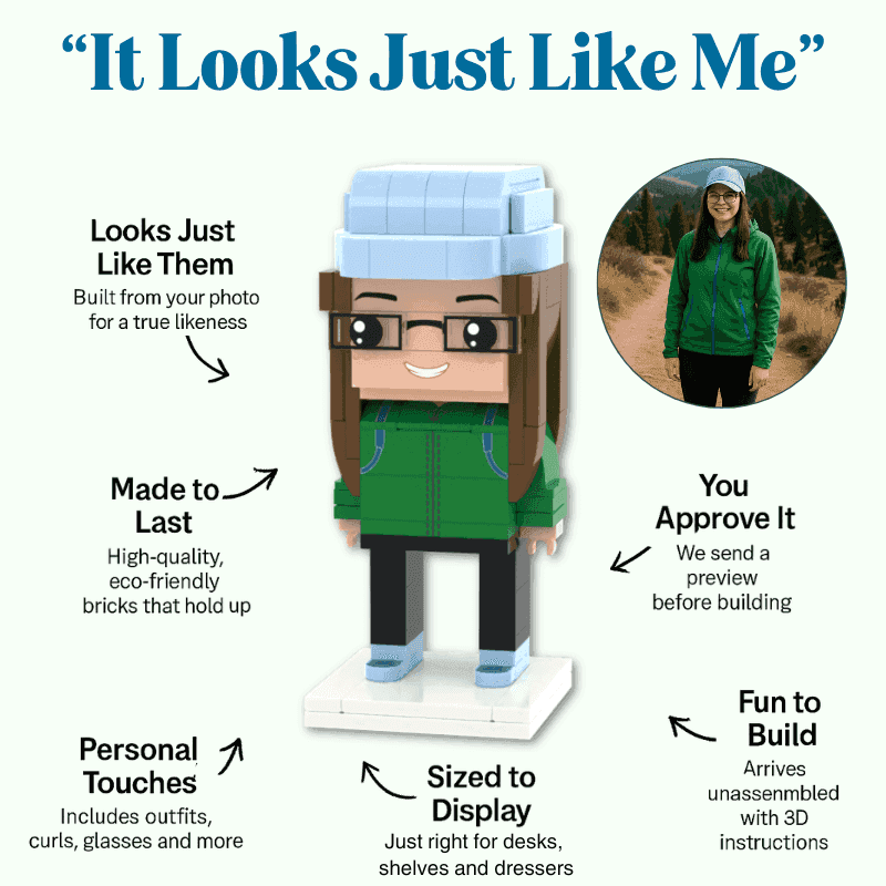 Custom Dad Mini Figure - Personalised Dad Brick Display - Brick-You