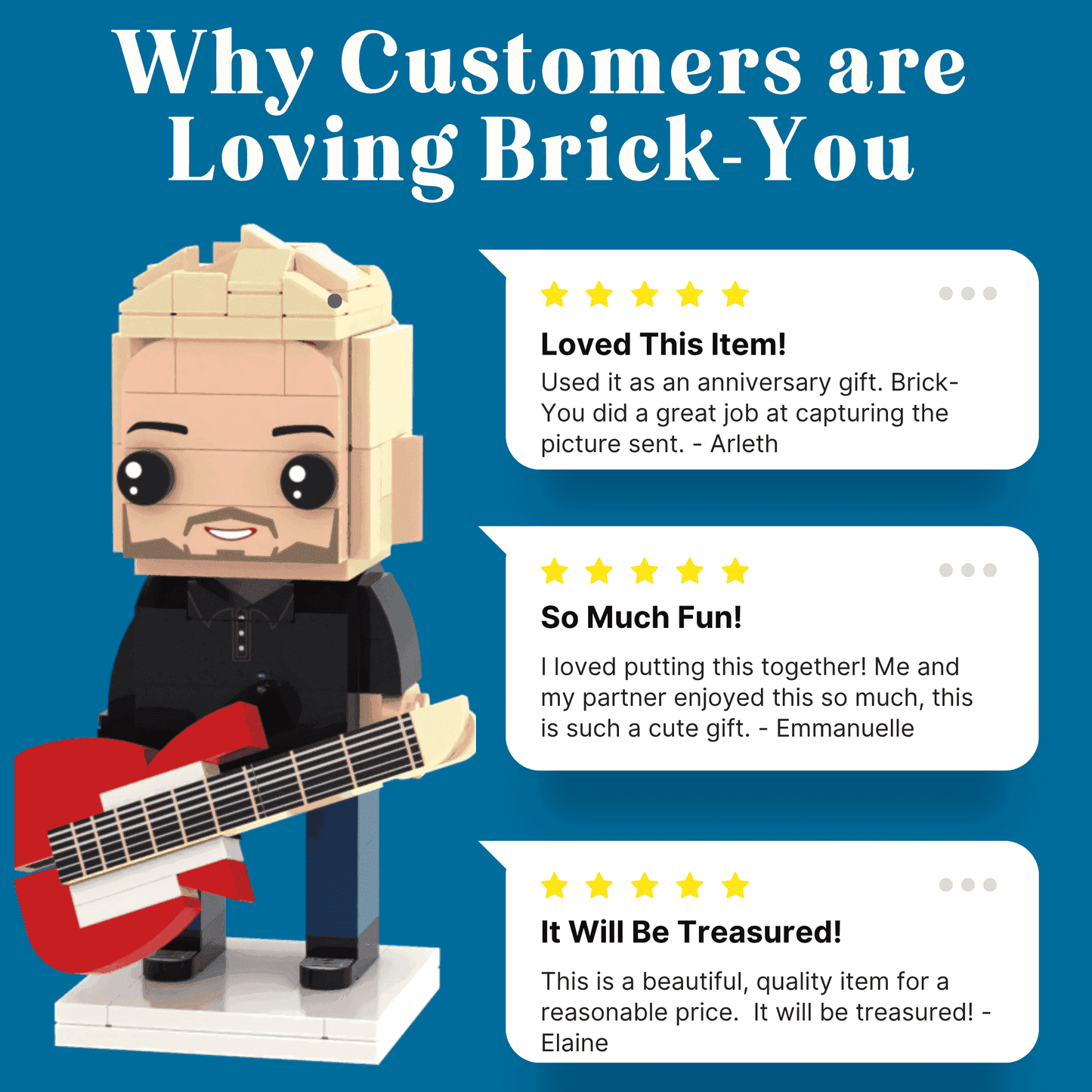 Custom Dad Mini Figure - Personalised Dad Brick Display - Brick-You
