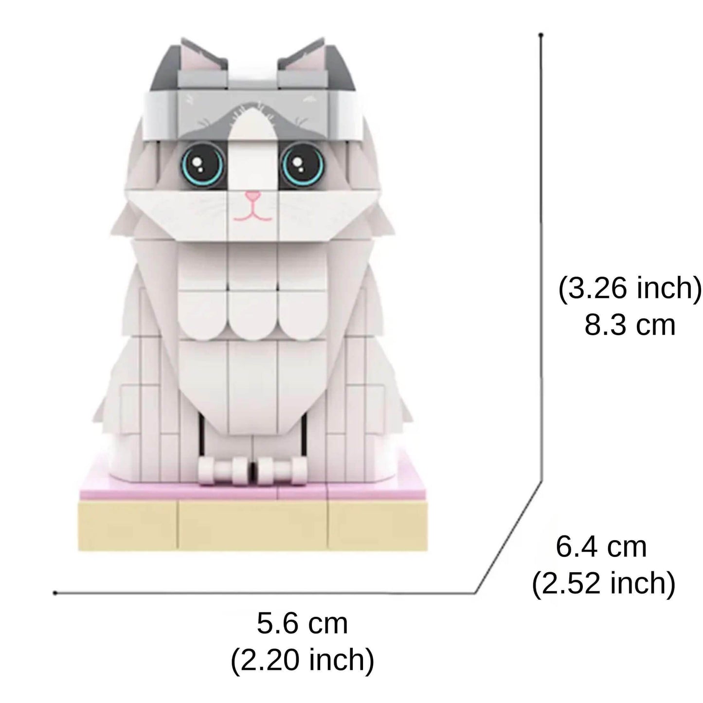 Custom Cat Brick Figure – Short-Haired Cat - Brick-You