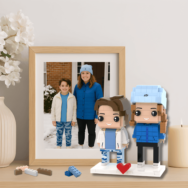 Personalized Gift for Mom – Custom Brick Figures of Mother and Child - Brick-You
