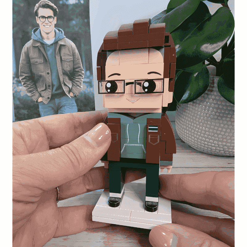 Custom Dad Mini Figure - Personalised Dad Brick Display - Brick-You