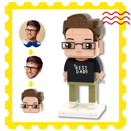 Gifts for Dad Custom Head Brick Figures Best Dad Brick Figures Small Particle Block Toy