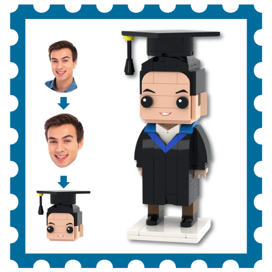 Graduation Gifts for Him Custom Head Brick Figures Personalized Graduation Dress Brick Figures Small Particle Block Toy