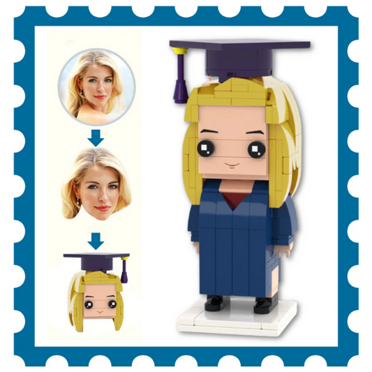 Blue Graduation Gown Brick Figure