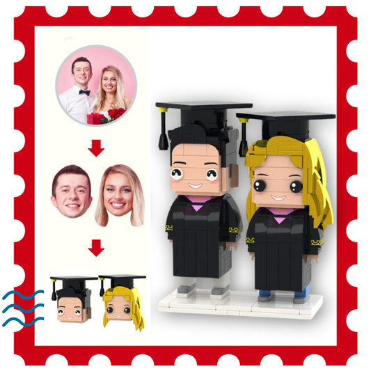 Graduation Gifts Customizable Head 2 People Custom Graduation Dress Brick Figures Small Particle Block Toy