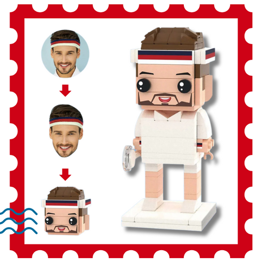 Customized Male Tennis Players Figures Small Particle Block Toy Customizable Brick Art Gifts