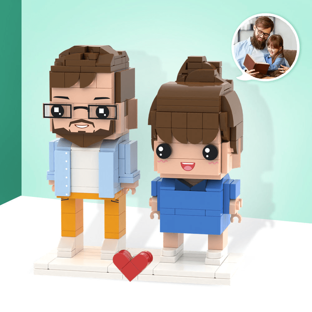 Custom Gift for Dad – Father and Child Custom Brick Figures - Brick-You