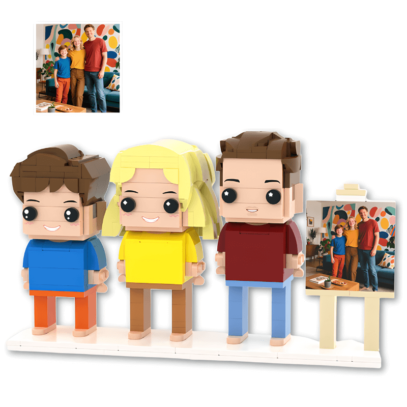 set of 3 custom mini figures for the family