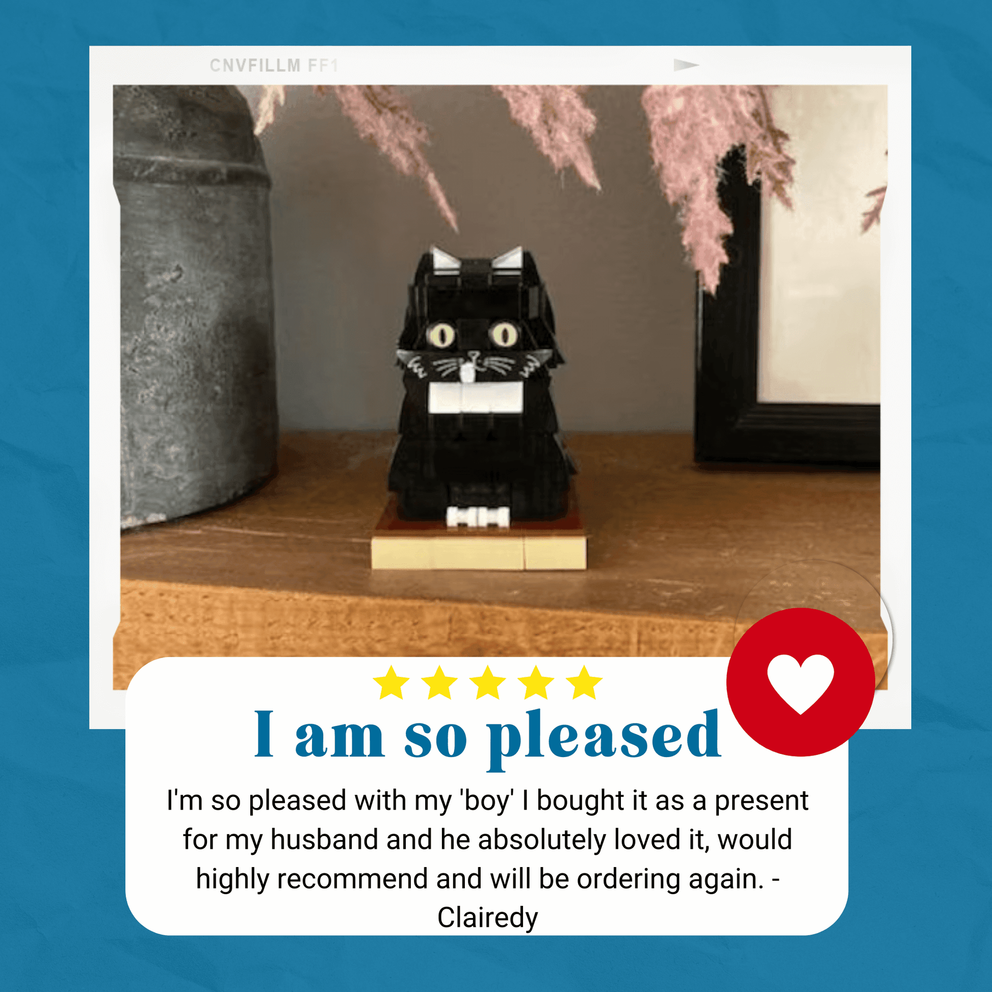 Custom Cat Items – Personalized Mini Figures of Owner and Cat - Brick-You