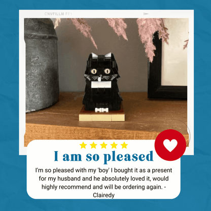 Custom Cat Items – Personalized Mini Figures of Owner and Cat - Brick-You
