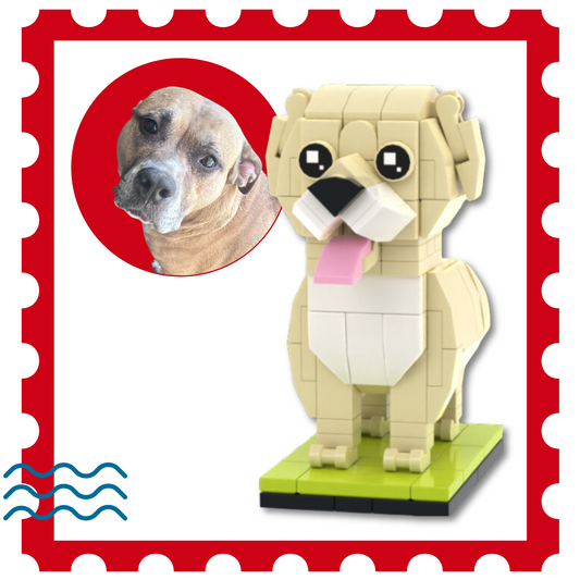Custom Pit Bull Dog Brick Figure