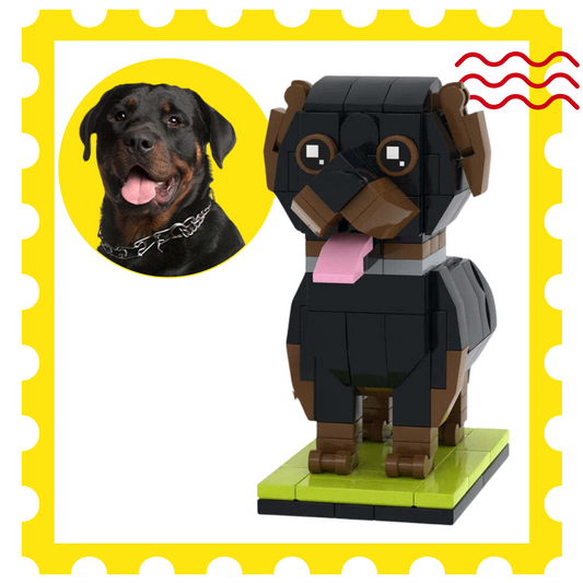 Custom Rottweiler Dog Brick Figure