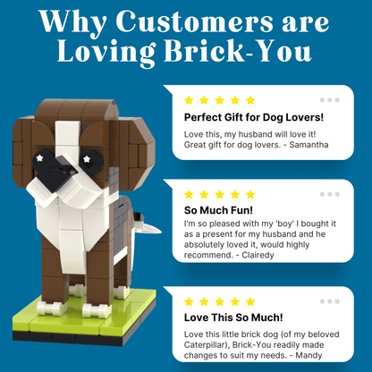 Brick-You reviews for custom brick figures of your dog from photo