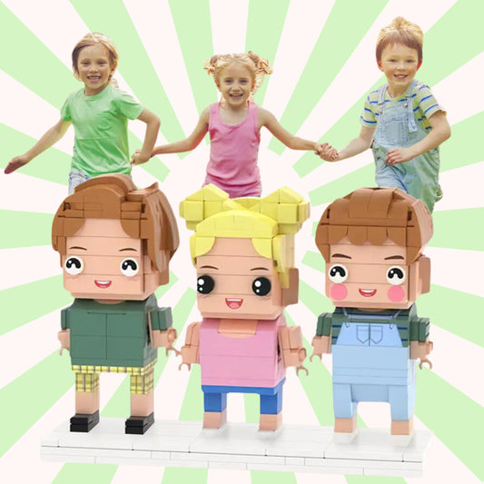 3 Person Kids Full Body Custom Figures