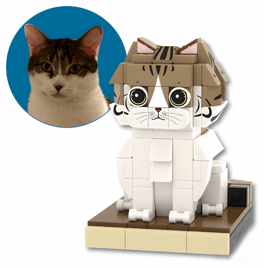 Custom Cat Brick Figure – Short-Haired Cat - Brick-You