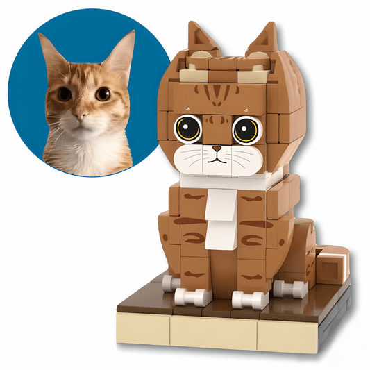 Custom Cat Brick Figure – Ginger Cat - Brick-You