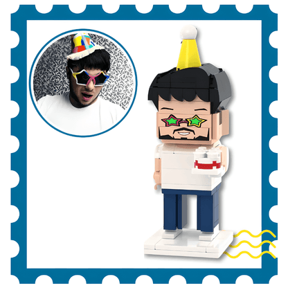 Personalized Birthday Set Gift – One Custom Brick Mini Figure - Brick-You