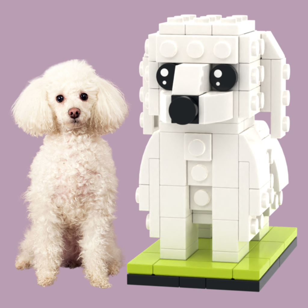 Custom Poodle Dog Brick Figure