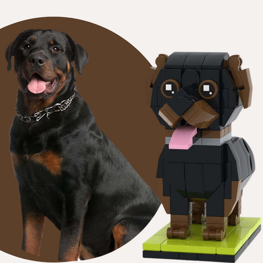 Custom Rottweiler Dog Brick Figure