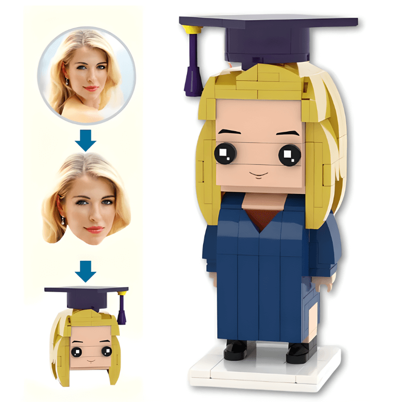 Style Your Brick – Blue Graduation Gown - Brick-You