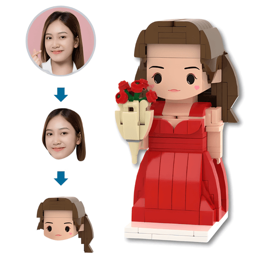 Style Your Brick – Female with Roses - Brick-You