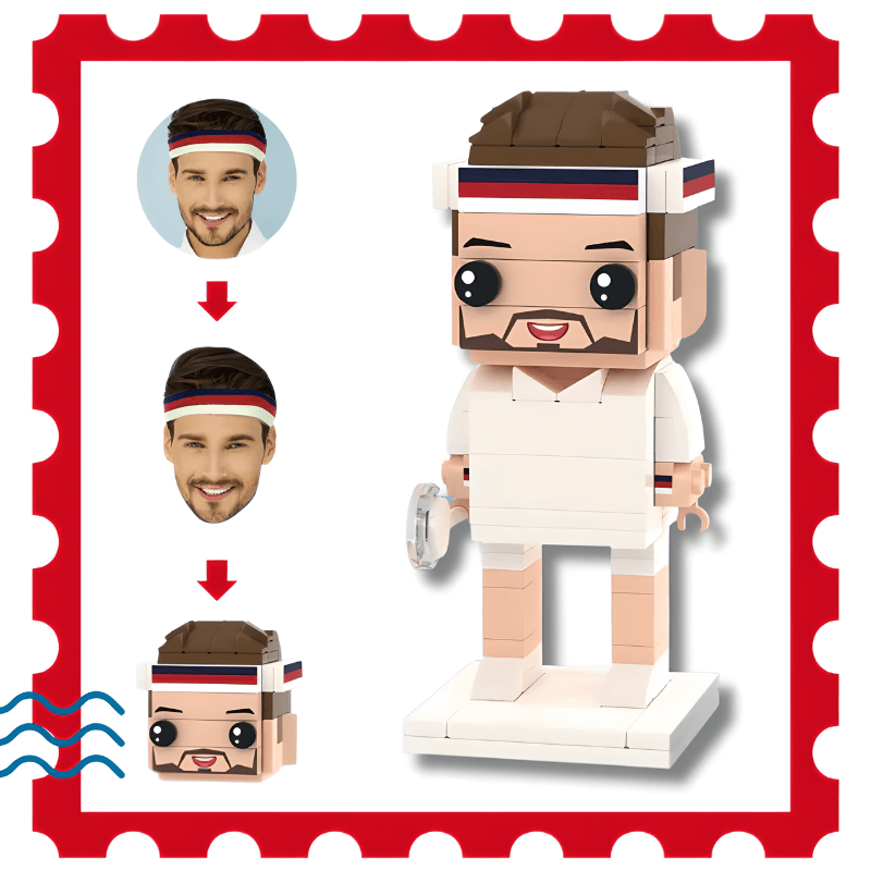 custom tennis player mini figure, tennis brick gift for men
