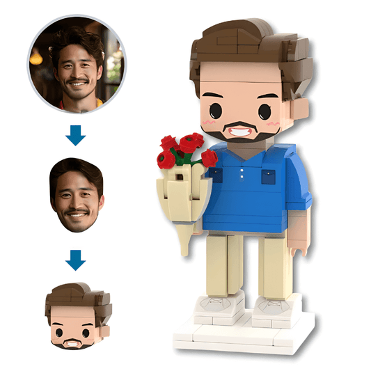 Style Your Brick – Male with Roses - Brick-You