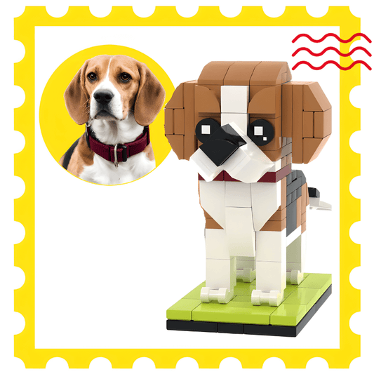 Beagle Dog Custom Brick Figure gift for dog lovers from from your photo