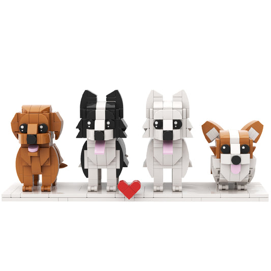 4 Custom Dog Brick Figures