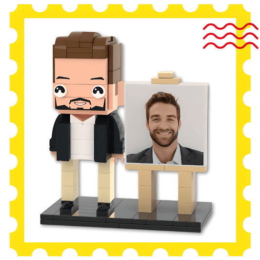custom lego mini figures with easel frame