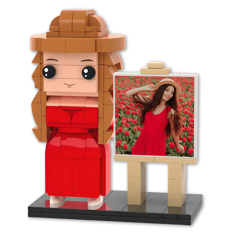 create custom lego with your photo female figure with photo frame