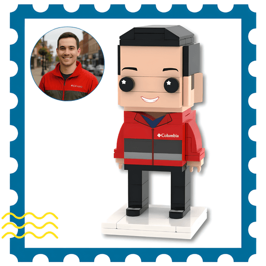 custom brick figure one person Lego-style figure from photo