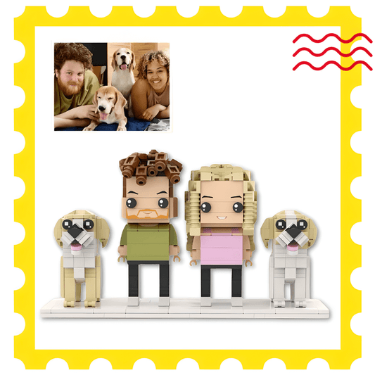 Custom Dog Owner Gifts – Mini Figures of 2 People and 2 Dogs