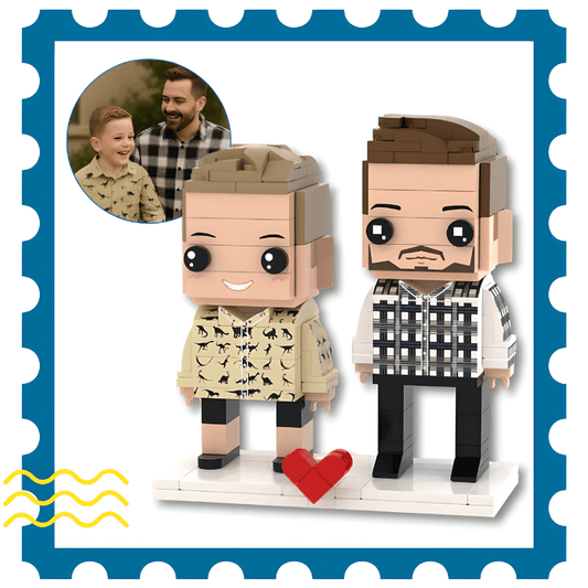 custom gift for dad father and child custom brick figures