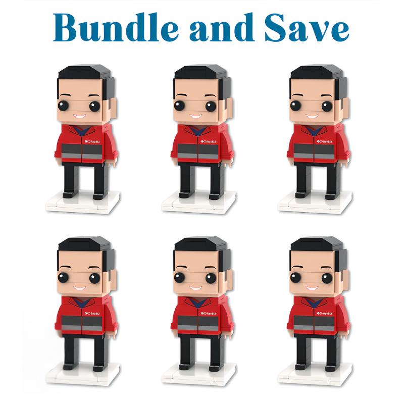 6-Person Custom Brick Figures – Personalized Mini Figure Bundle - Brick-You