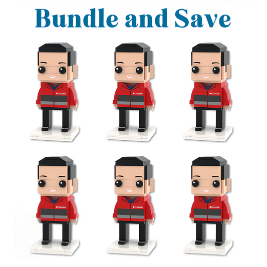 6-Person Custom Brick Figures – Personalized Mini Figure Bundle - Brick-You