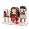 Custom Couple Gift – 2 People Brick Figures with Easel - Brick-You