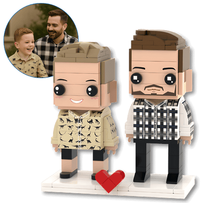 Custom Gift for Dad – Father and Child Custom Brick Figures - Brick-You