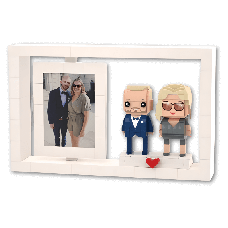 Custom Brick People Couple – Two Mini Figures with Buildable Frame - Brick-You