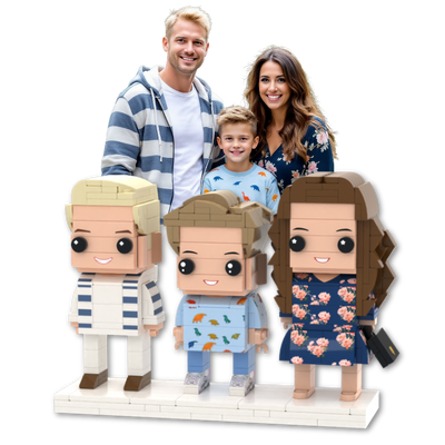 Family Figurines Personalized – 3 Person Custom Brick Mini Figure Set - Brick-You