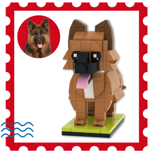 Custom German Shepherd mini brick figure – personalised gift for dog owner