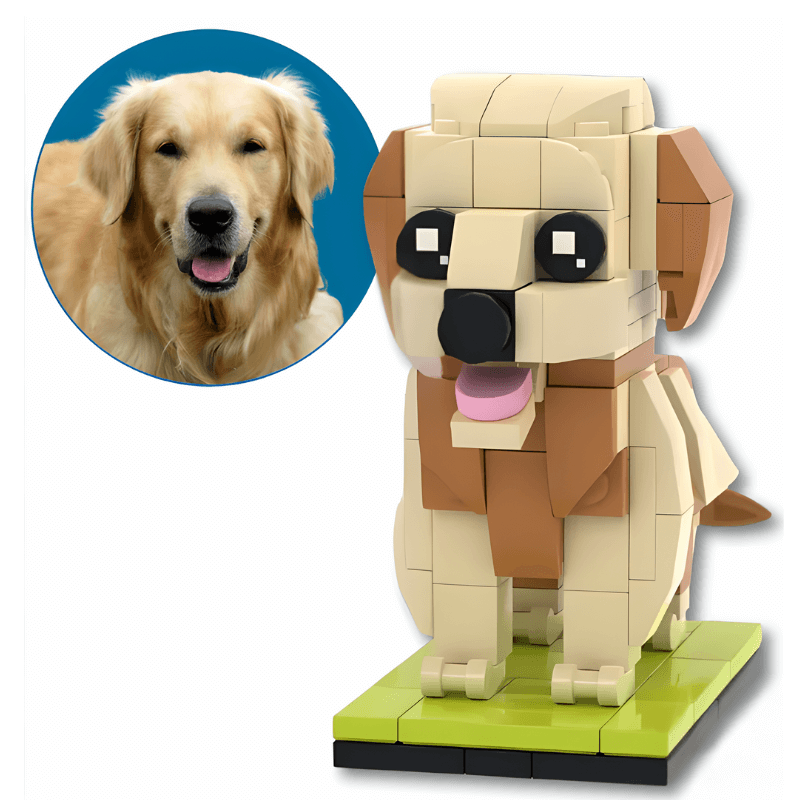 Custom Golden Retriever Brick Figure – Gift for Golden Retriever Owner - Brick-You