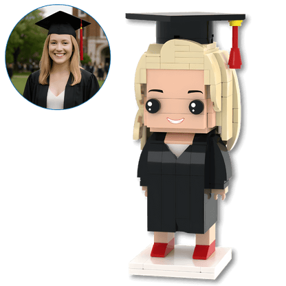 Custom Graduation Brick Figure – Personalised Mini Graduate from Photo - Brick-You