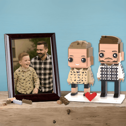 Custom Gift for Dad – Father and Child Custom Brick Figures - Brick-You