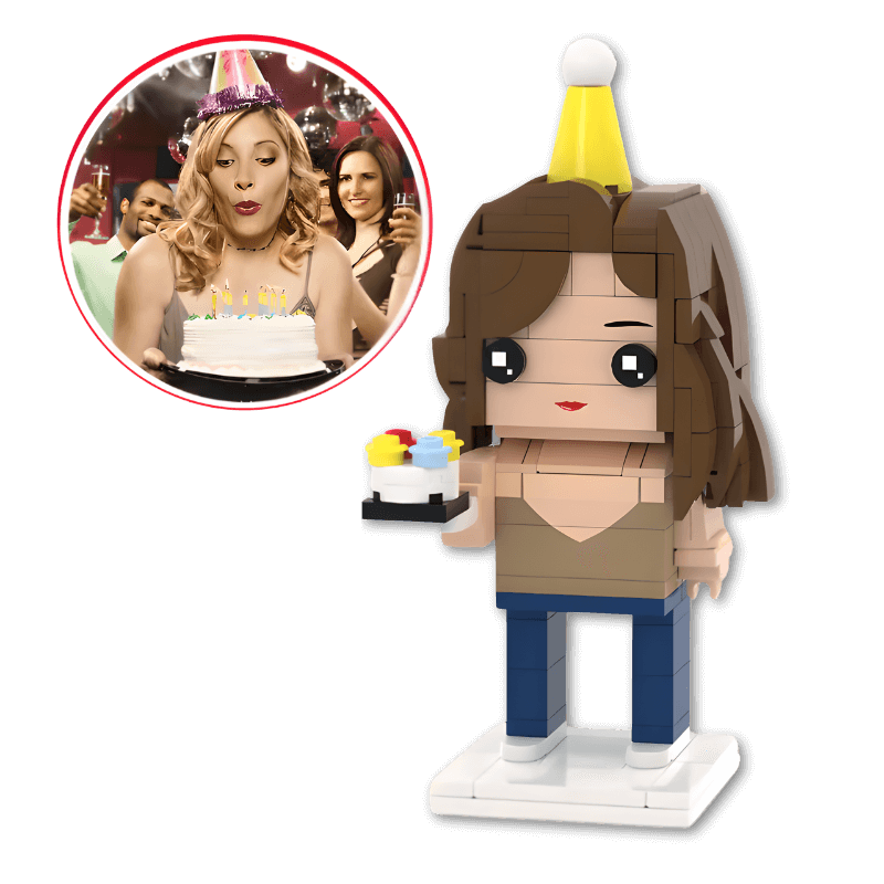 Personalized Birthday Set Gift – One Custom Brick Mini Figure - Brick-You