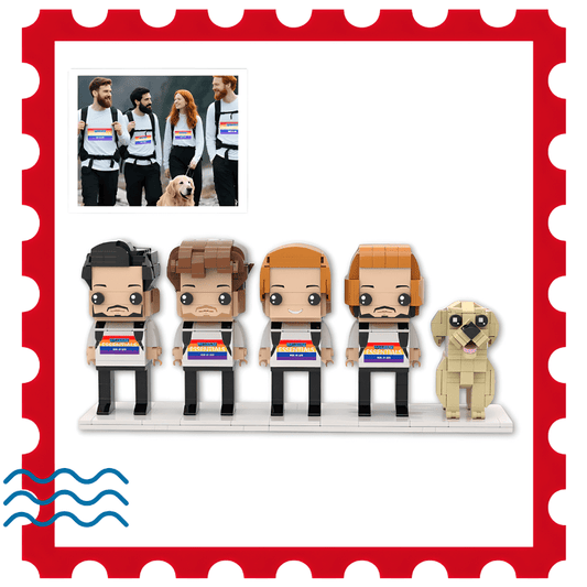 personalized dog gift for humans – 4 people and 1 dog mini figures