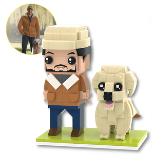 Personalized Dog Owner Gifts – Custom Mini Figures of You and Your Dog - Brick-You