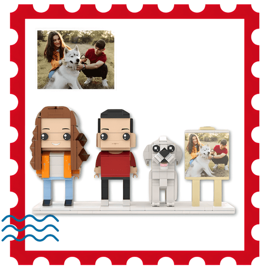 personalized gift for dog owner – couple and dog mini figures