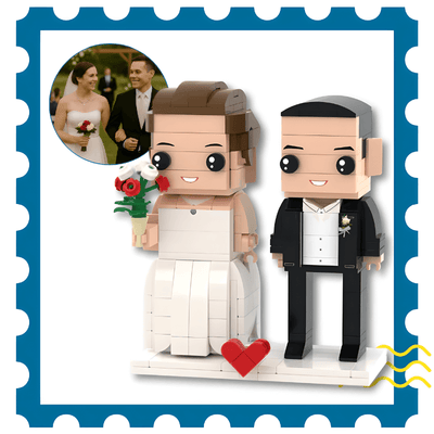 wedding couple custom brick figures