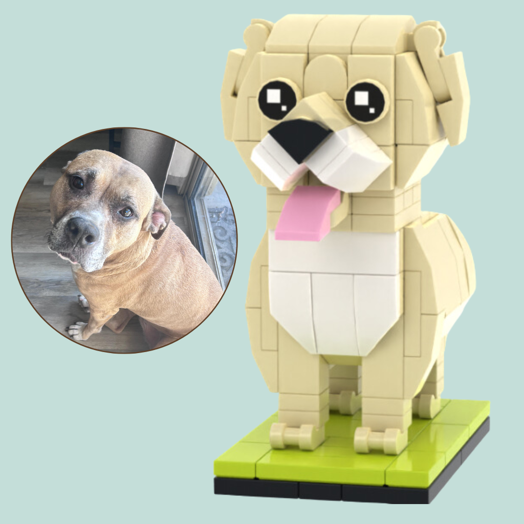 Custom Pit Bull Dog Brick Figure